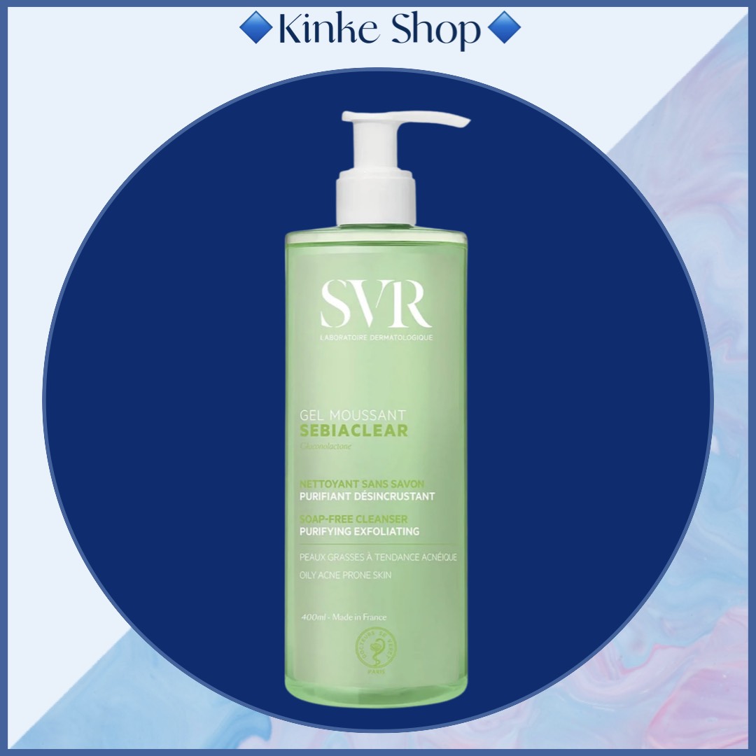 🔹 sữa rửa mặt svr 55ml - 200ml - 400ml sebiaclear gel moussant dành cho da dầu mụn, hàng pháp xách tay