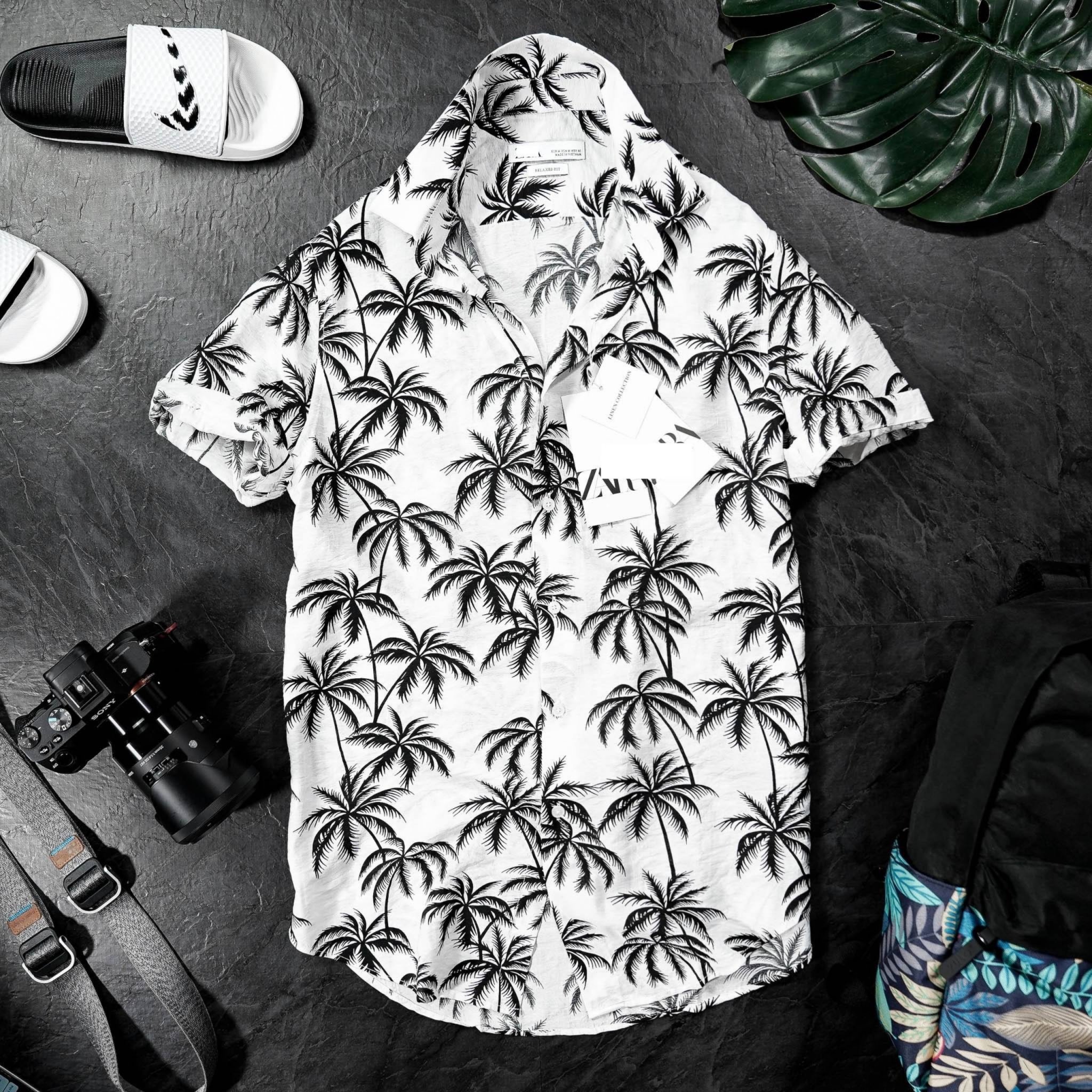 [HCM]Áo sơ mi Hawaii áo trái cây áo đi biển vải kate đũi - ASM24