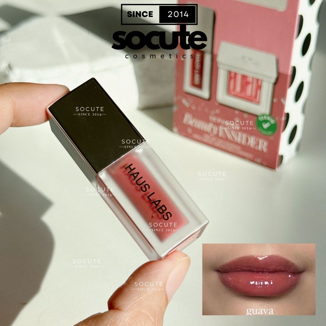 Son Bóng Dưỡng Đầy Môi HAUS Labs PhD Hybrid Lip Glaze Plumping Gloss Mini 2.5ml - Guava