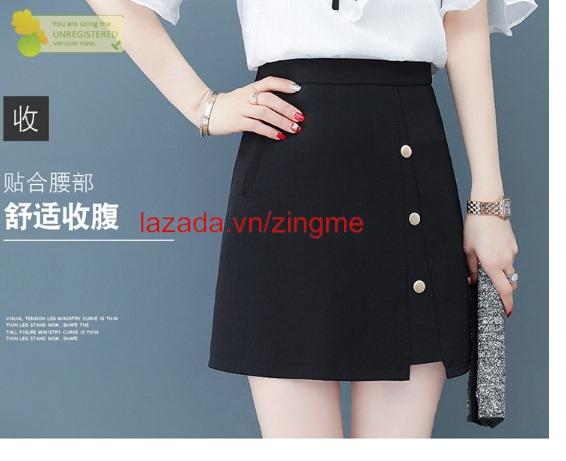 Chân váy xẻ tà nút mẫu b thời trang 1 mt1129 Zingme