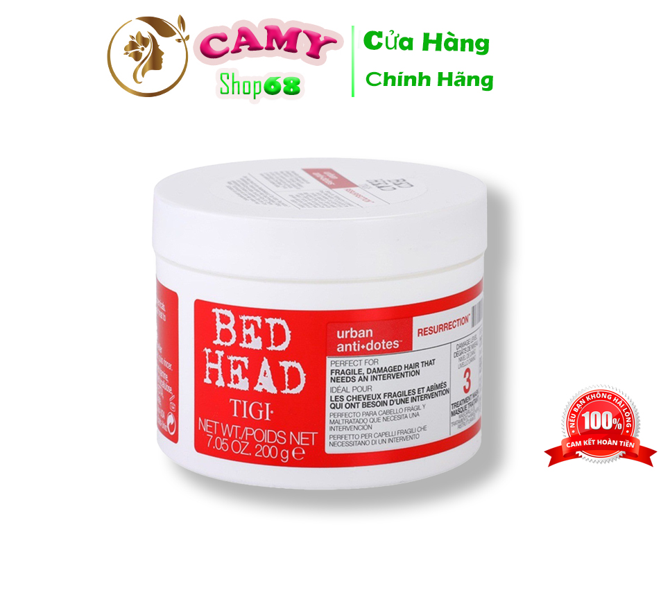 Kem hấp tóc phục hồi hư tổn bed head tigi giúp phục hồi tóc đã hư tổn cấp độ 3 chính hãng camy shop68