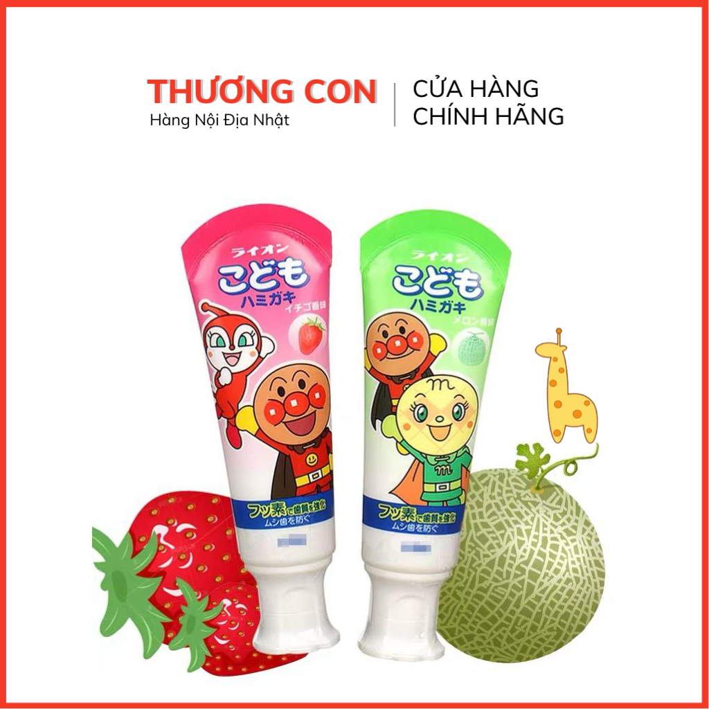 Kem đánh răng trẻ em nuốt được Lion Nhật Bản
