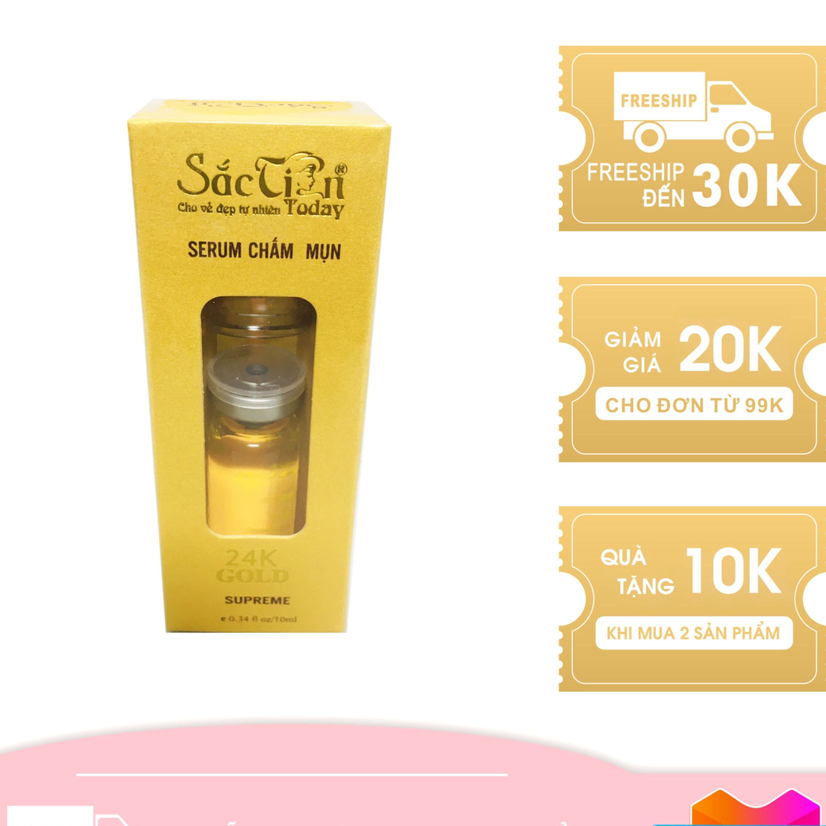 Chấm Mụn Trắng Da, Xóa Thâm 10ml - Sắc Tiên ( mua 3 tuýp tặng  1 kem mụn 5g st)