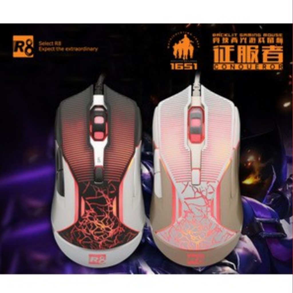 Chuột chơi game r8 1651 có led