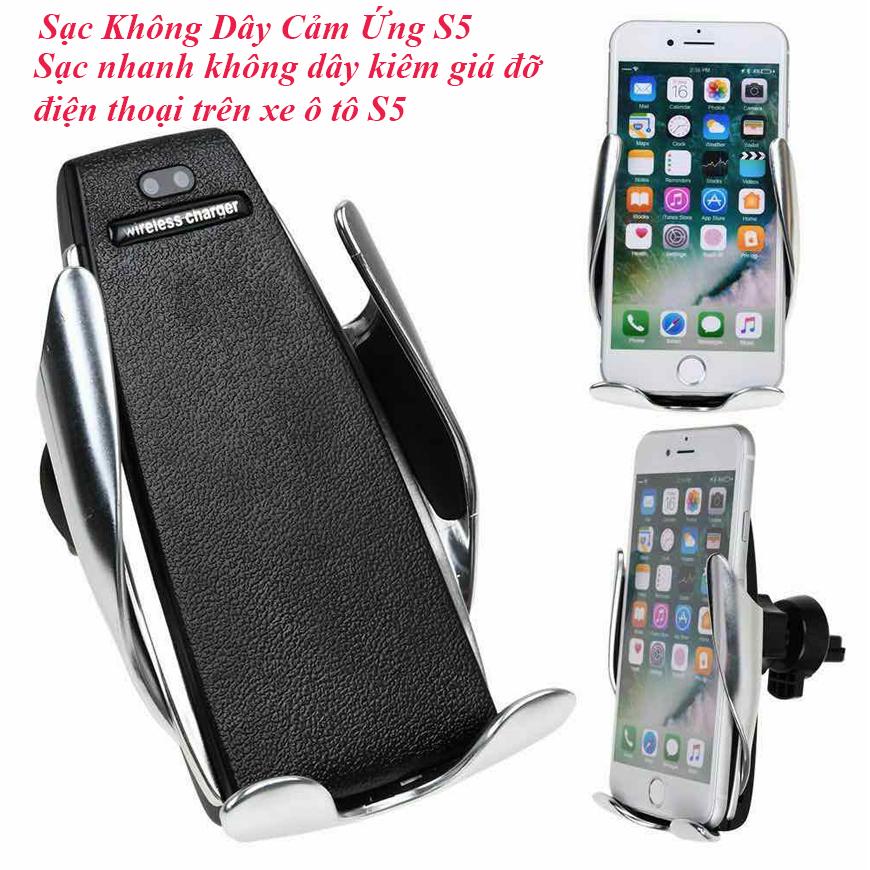 Sac dien thoai khong day, bộ sạc điện thoại cảm biến không dây. bộ sạc điện thoại cảm biến không dây s5 dành cho các dòng điện thoại samsung-iphone-lumia-oppo...bộ sạc không dây kiêm giá đỡ tự động cảm ứng.