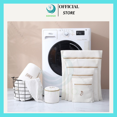 [HÀNG MỚI]-Bộ 6 túi lưới giặt đồ polyester 3 lớp cao cấp bảo vệ quần áo 6 size khác nhau