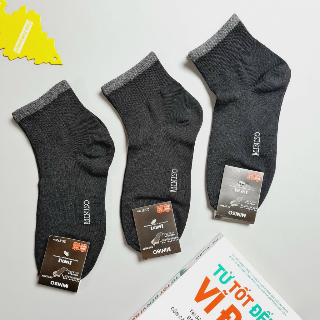 Set 3 đôi vớ Uniqlo cotton xuất Nhật. Combo 3 đôi Tất nam UNI QLO nhật bản (Cổ Ngắn & Cổ Trung)