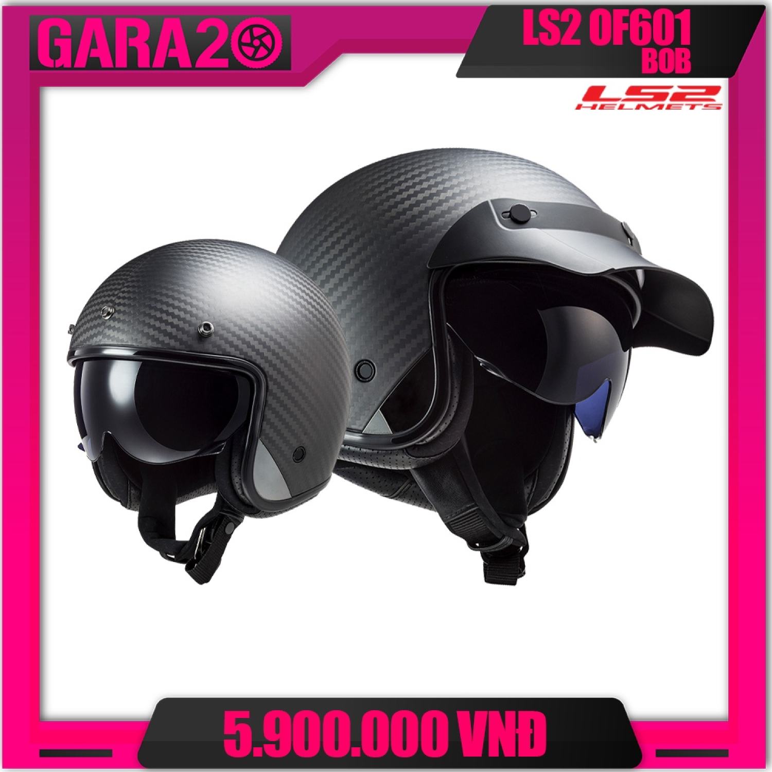 MŨ BẢO HIỂM 3/4 LS2 OF601 BOB CARBON - GARA20 Giá 7,788,000 Đồng*Miễn phí vận chuyển