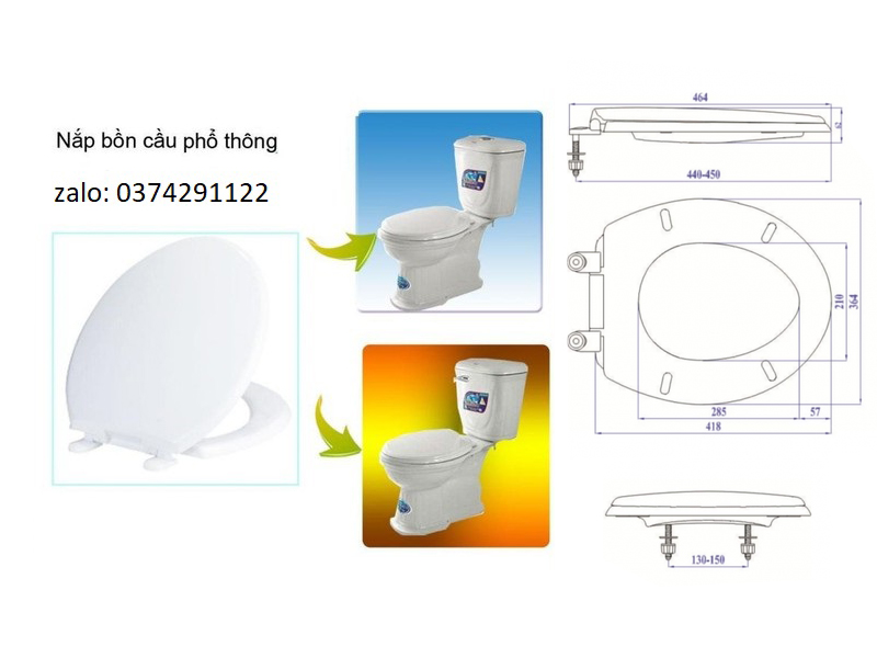 Nắp nhựa thay thế cho bồn cầu inax 117