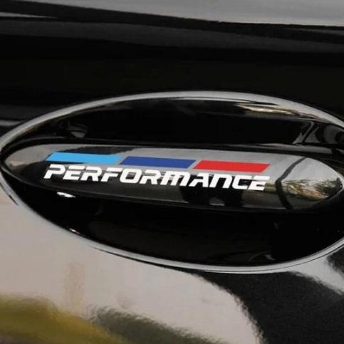 [HCM]Bộ 4 tem dán tay nắm cửa xe ô tô Performance 02 (trắng)