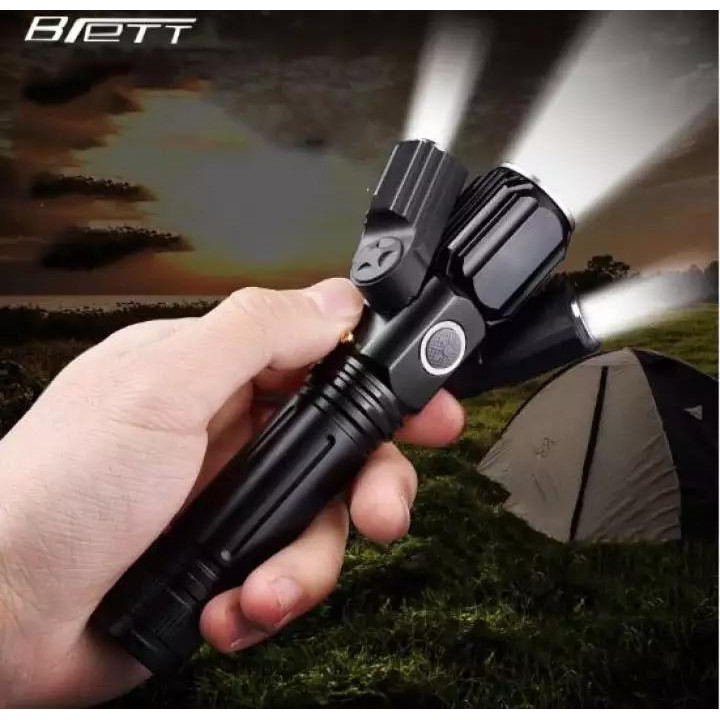 [LOẠI 1] Đèn pin cầm tay siêu sáng 3 bóng xoay 360 độ, Đèn pin cầm tay 3 PHA 3 Bóng Led SIÊU SÁNG Xoay 360 Độ + Pin sạc 18650 cao cấp 6800mAh, Đèn led siêu sáng 3 bóng CHỐNG NƯỚC