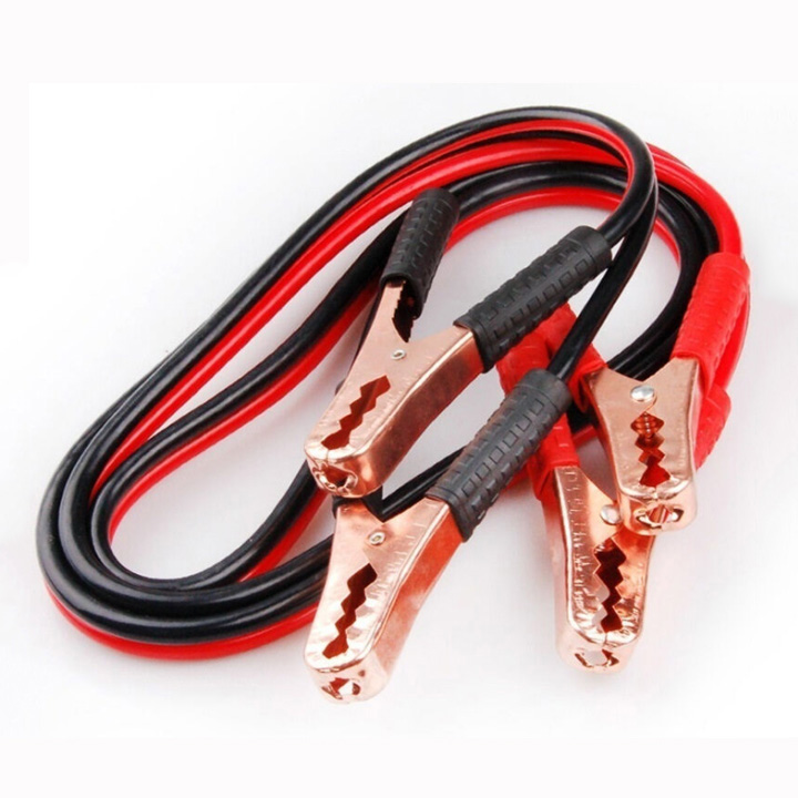 Bộ dây câu bình kích nổ ô tô dòng 500AMP màu đỏ - Dài 2m (Dây và đầu kẹp chất lượng cao)