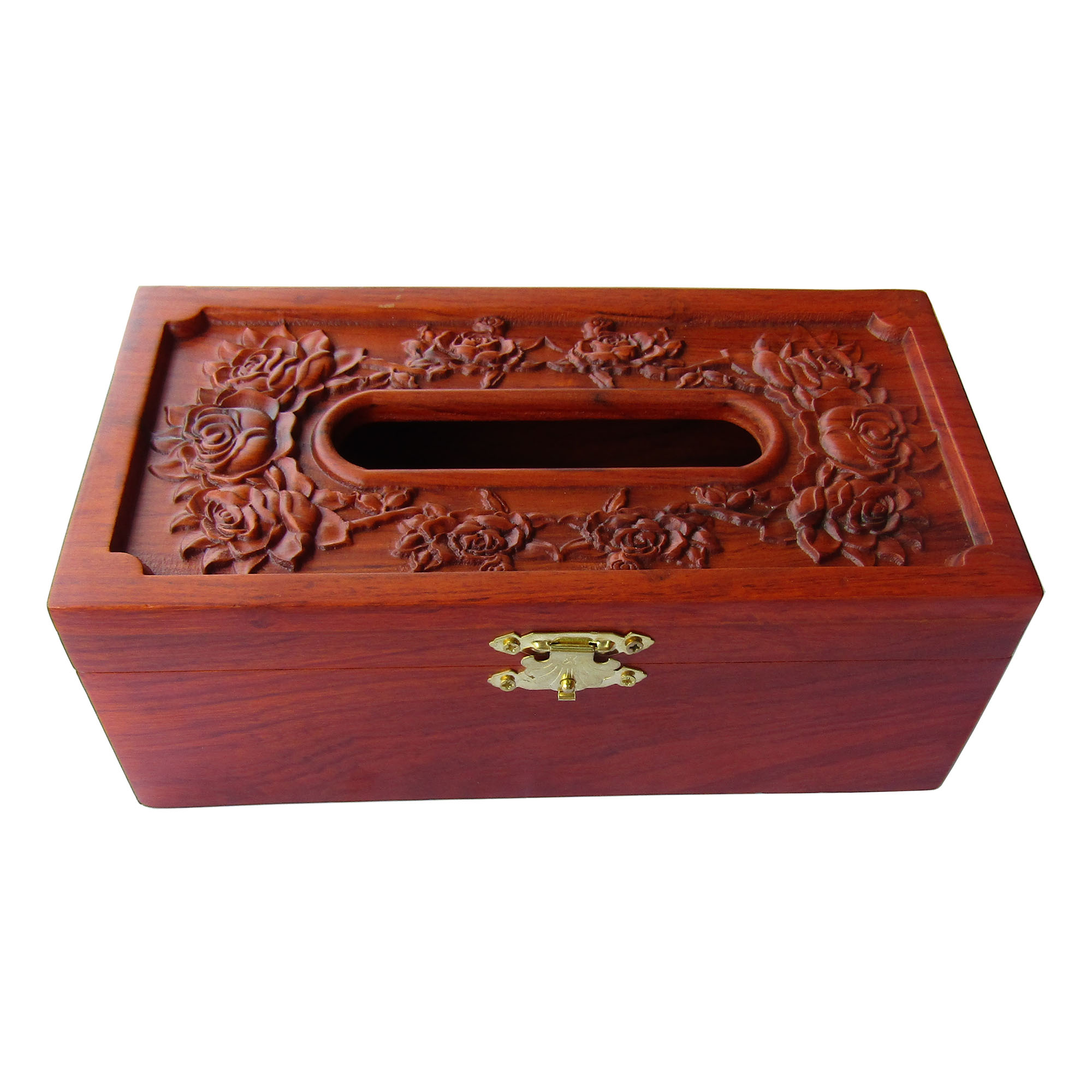 Hộp Đựng Giấy Ăn Hoa Hồng Gỗ Hương
