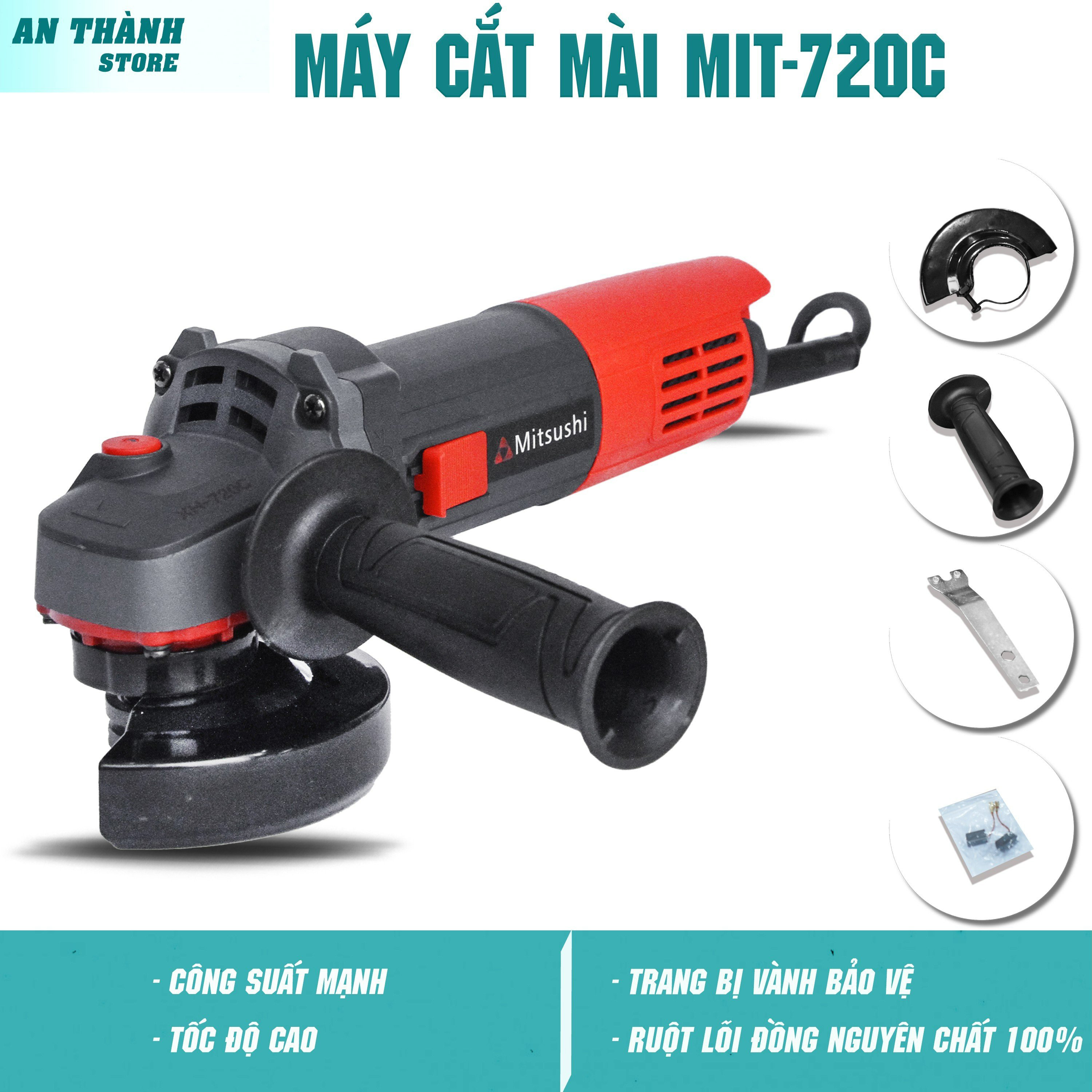Máy cắt mài cầm tay MIT720C chính hãng, Máy mài góc cầm tay 1100W chất lượng