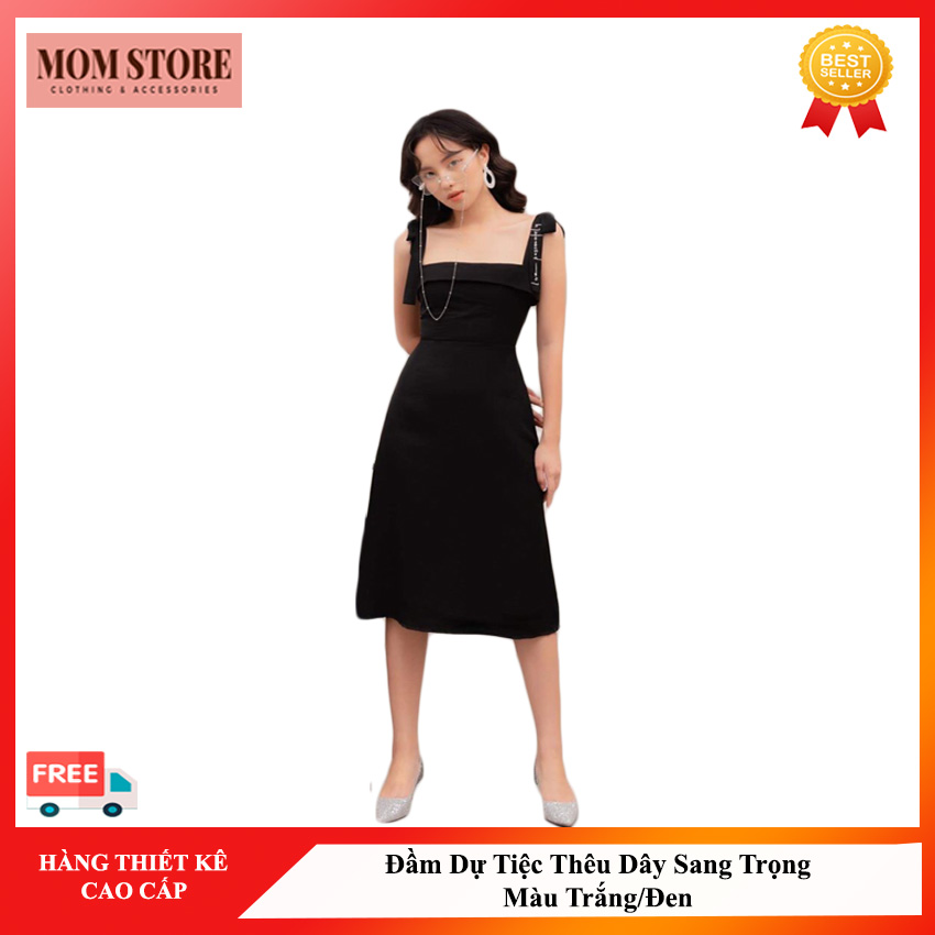 Đầm Dự Tiệc Cưới Momstore Sang Trọng, Hàng Cao Cấp,  Đầm Thiết Kế Dáng Dài Qua Gối Lịch Sự DA27135