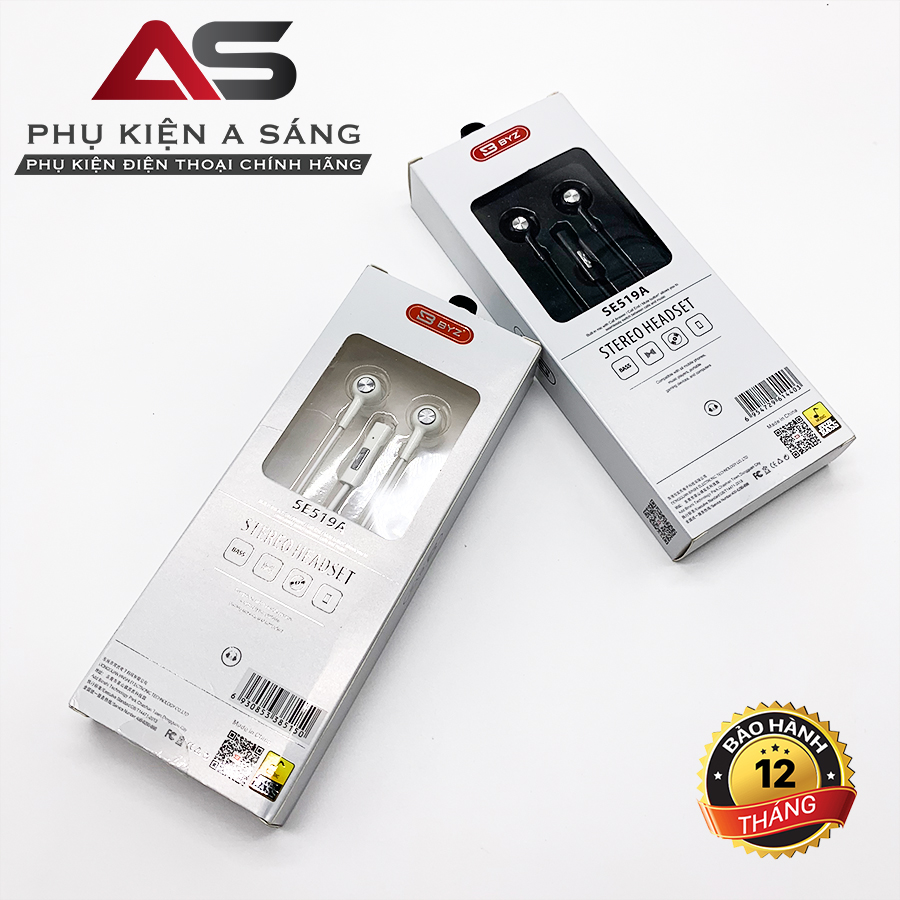 Tai Nghe Nhét Tai Siêu Bass BYZ SE519A Chính hãng cổng 3.5mm