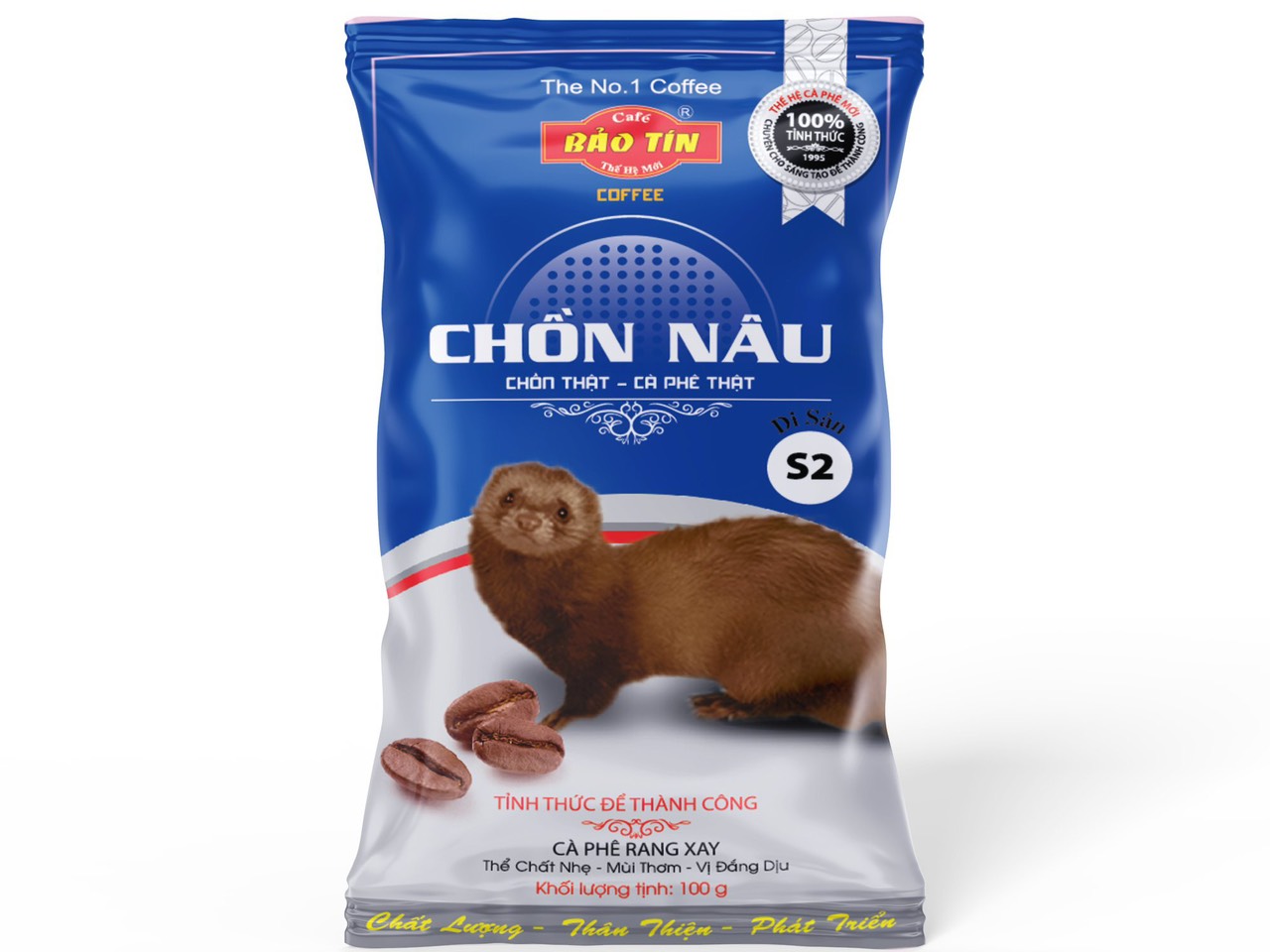 Cà phê CHỒN s2 BẢO TÍN gói 100gram dùng thuwrgu vừa vị thanh