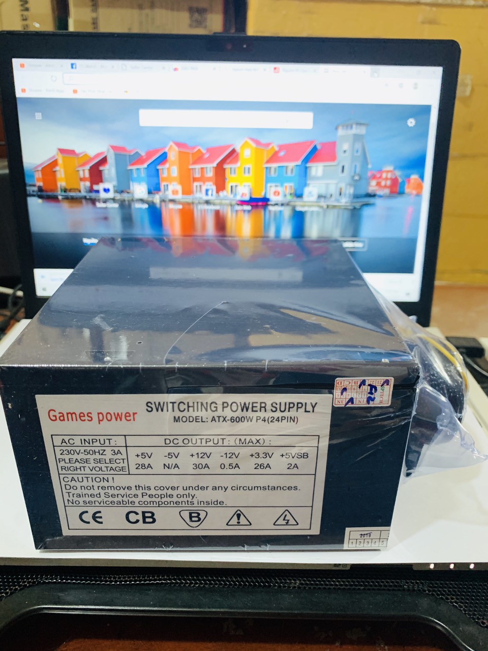 Nguồn PC Game Power 600w Fan 12cm-Chính hãng-BH12T - POWER-ATX-600W