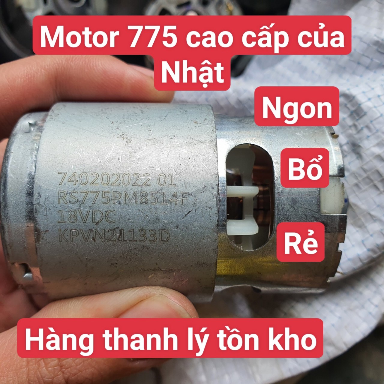 Motor 775 - trục dài - cao cấp - hàng nhật - 12v - 18v