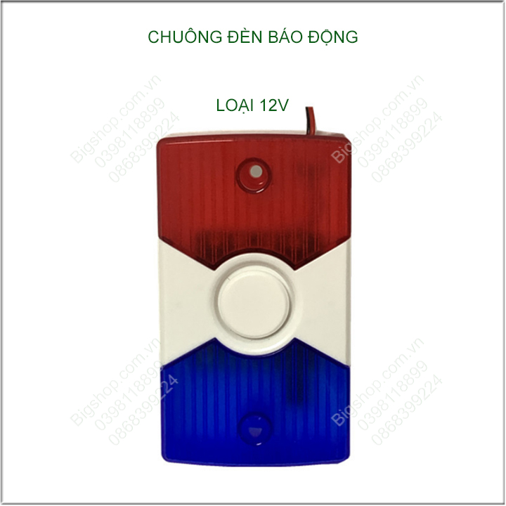 Còi hú kèm đèn nháy báo động chống trộm 12V