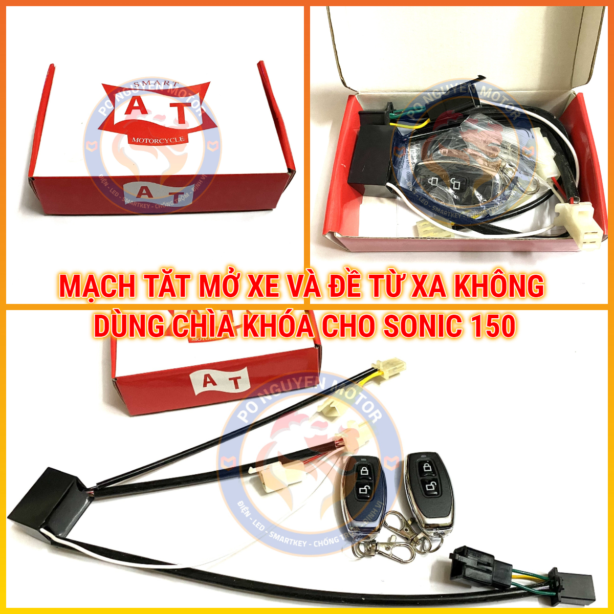 BỘ ĐIỀU KHIỂN TẮT MỞ VÀ ĐỀ MÁY TỪ XA TRÊN XE SONIC-RAIDER-SATRIA 150CC ( KHÔNG CẦN DÙNG CHÌA)