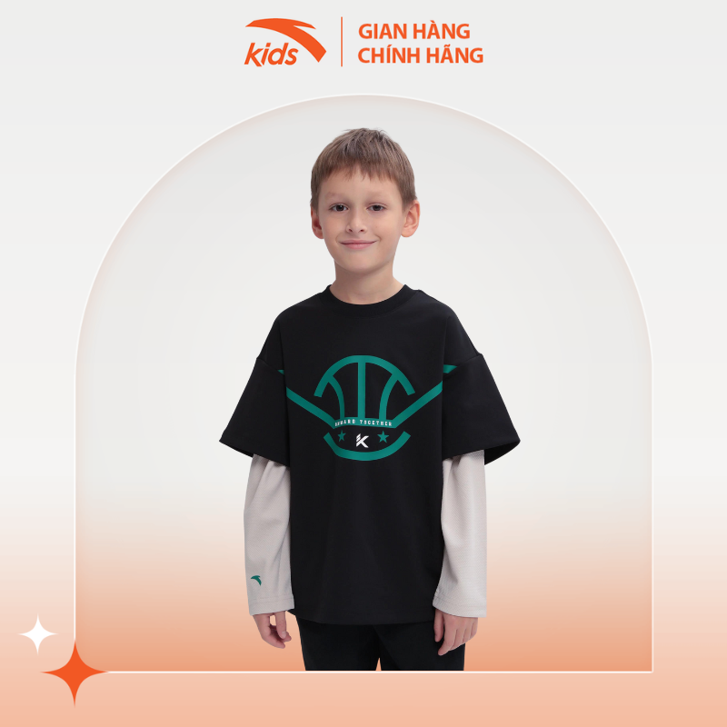 Áo phông thể thao dài tay bé trai kt size 130-170 anta kids w352341701