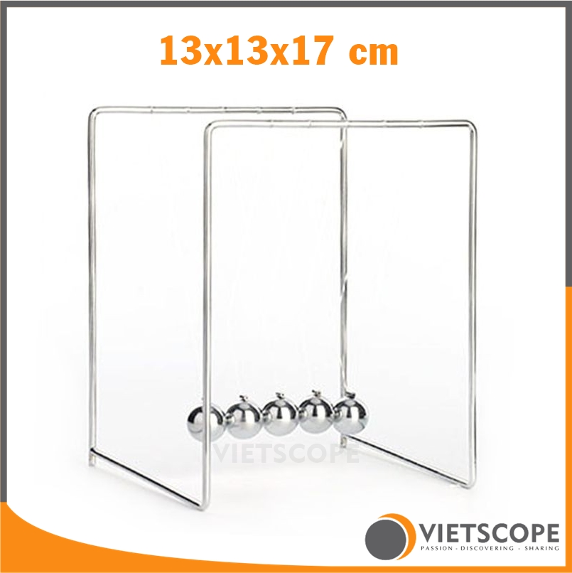 Con lắc Newton khung kim loại size lớn 13x13x17 cm - Bóng thép 1.5 cm