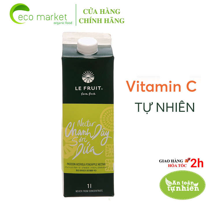 Nước ép trái cây chanh dây, sơ ri, dứa Le Fruit hộp 1L