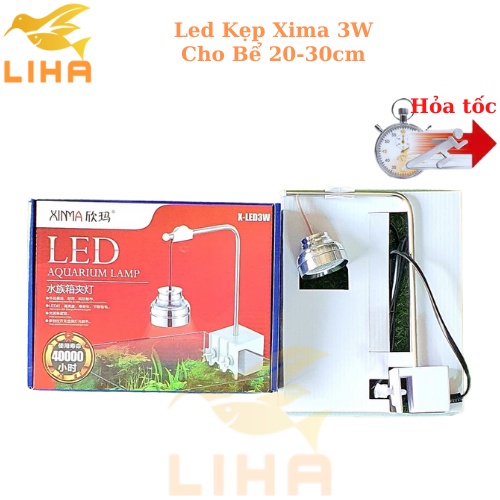 Led kẹp xima 3w ánh sáng rgb - cho bể thuỷ sinh, bể bán cạn