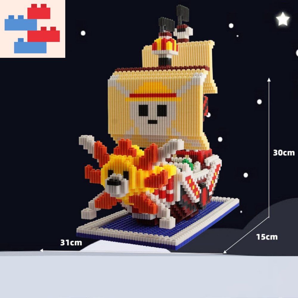 Lắp ráp One Piece, Tàu Cướp biển, Combo 10 nhân vật One Piece, tàu thuyền Thousand Sunny One Piece, Luffy,Zoro,Ace...