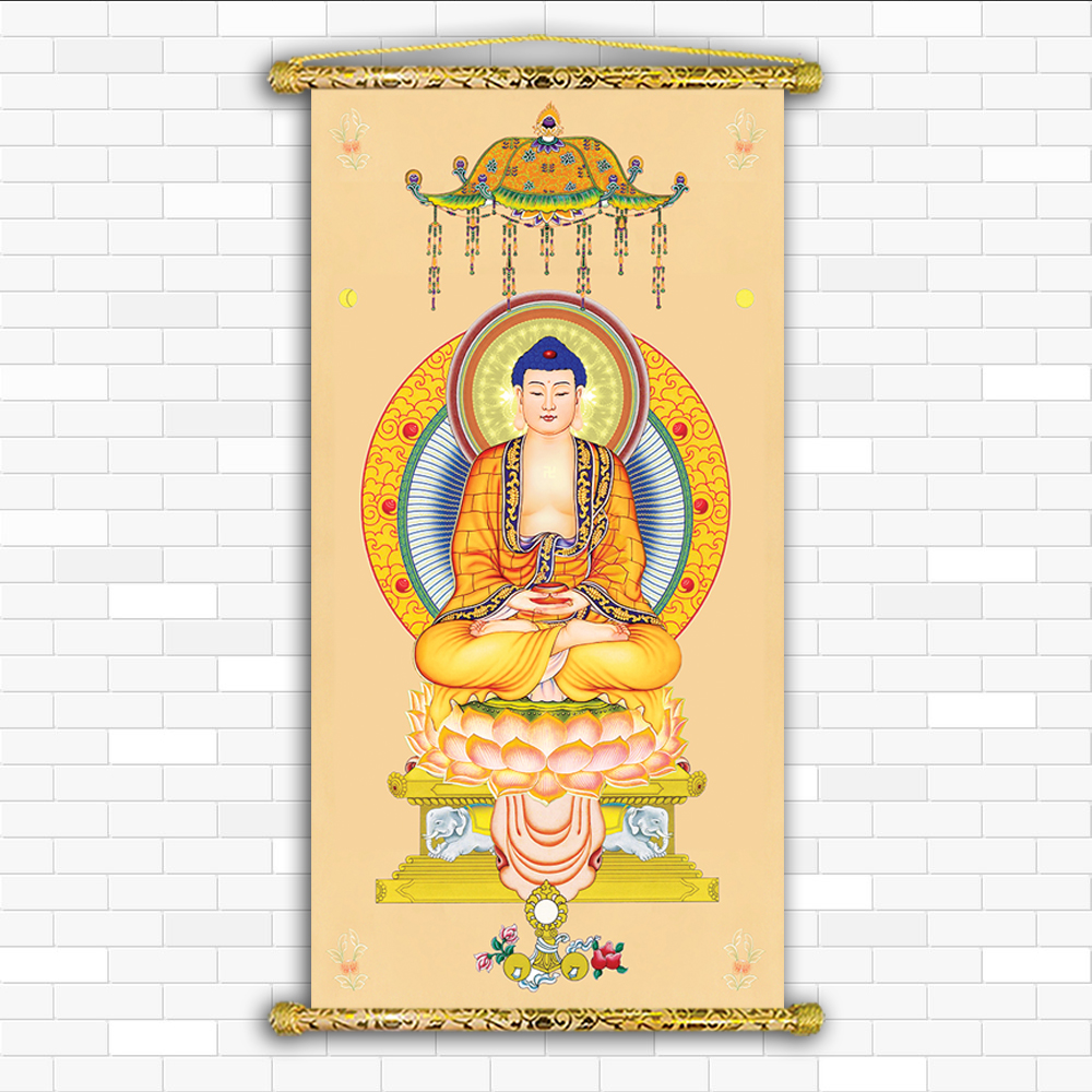 [HCM]Tranh Liễn Phật Giáo - Bổn sư Thích Ca Mâu Ni  KT 40x60 cm – Vải canvas cao cấp nẹp sáo gỗ tự nhiên nhiều mẫu thiết kế
