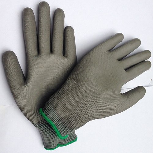 10 đôi găng tay phủ PU lòng bàn tay màu xám