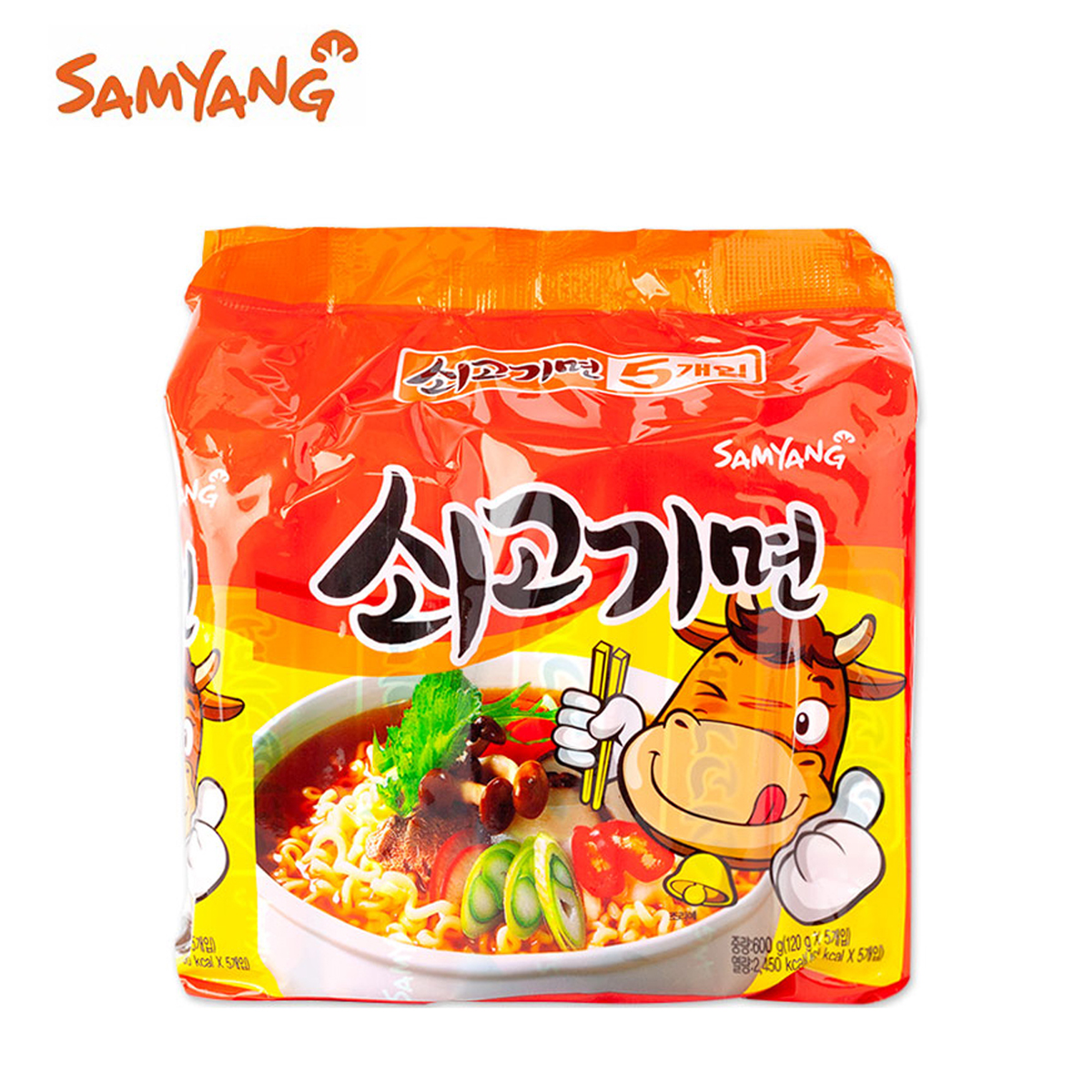 Lốc 5 gói mì bò beef ramen samyang