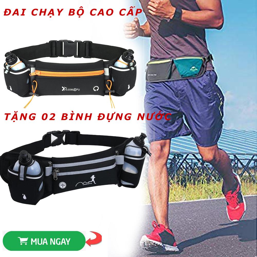 Túi Đeo Hông Thể Thao Chống Nước Cho Nam Nữ, Túi Tập Gym Tập Thể Hình Túi Đeo Hông Chạy Bộ- TẶNG O2 BÌNH NƯỚC