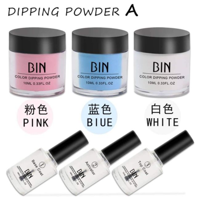 Sét bột nhúng hiệu bin gồm bộ 3 và 3 hũ bột