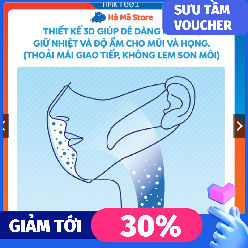 Khẩu trang 3D Mask Hàn Quốc, 4 lớp lọc, ngăn bụi và Virus như Unicharm