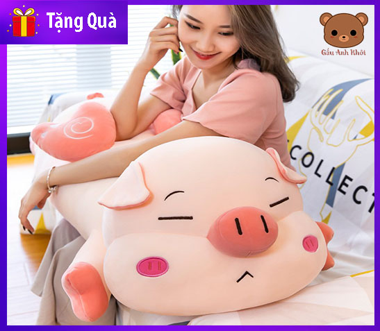 Gấu bông heo cánh tiên , gối ôm heo vương miện cánh thiên thần siêu mềm mịn | đàn hồi