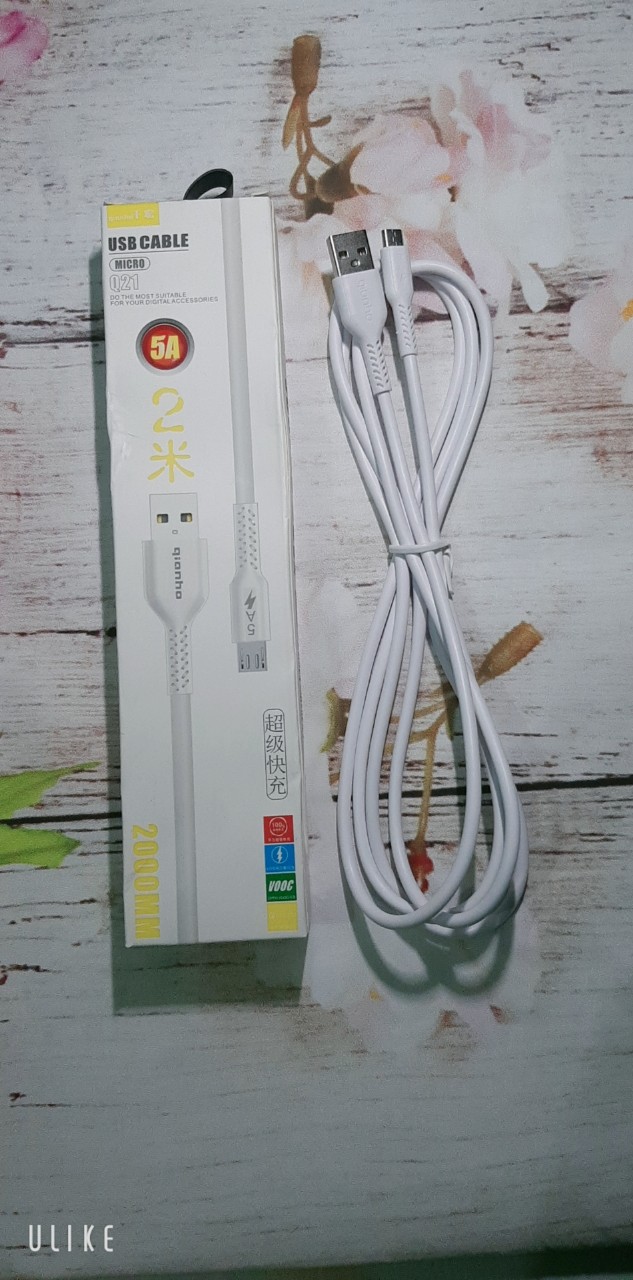Cáp sạc dù 2m m12 chân micro hỗ trợ sạc nhanh siêu dài - siêu bền -chính hãng