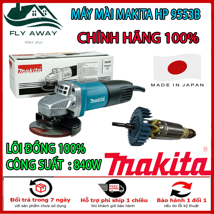 [ Công Tắc Sau Đuôi ] Máy Mài Cắt Góc Makita 9553B Chính Hãng . Máy Đánh Bóng - Máy Cưa - Máy Dũa - Máy Mài Cầm Tay. Bảo Hành 6 tháng.