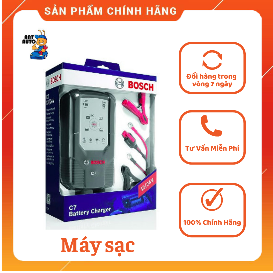 Máy sạc bình ắc quy cho ô tô bosch c7 - hàng chính hãng