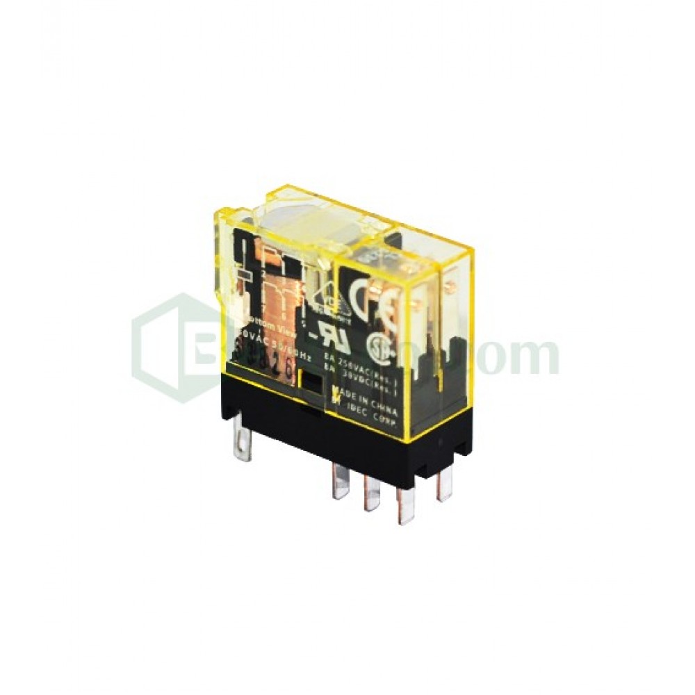 RJ2S-CL : Relay trung gian Idec RJ2S,  loại nhỏ, 8 chân, 8A, 2 cực, có đèn