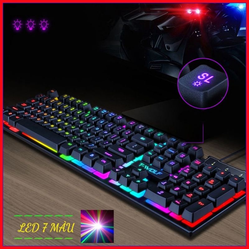 □✔  Bàn phím Gaming led Keyboard T-WOLF TF20 (GK-20) phím T20 bàn phím giả cơ combo phím chuột máy tính