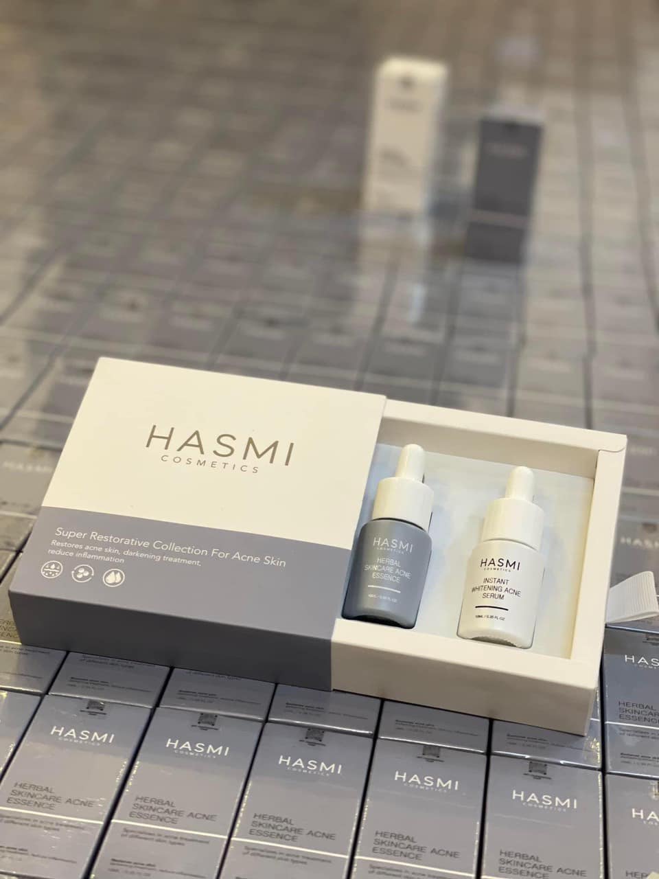 Hasmi- giảm viêm, liền sẹo tái tạo da sáng khỏe , [Combo Ngày + Đêm chính hãng ]