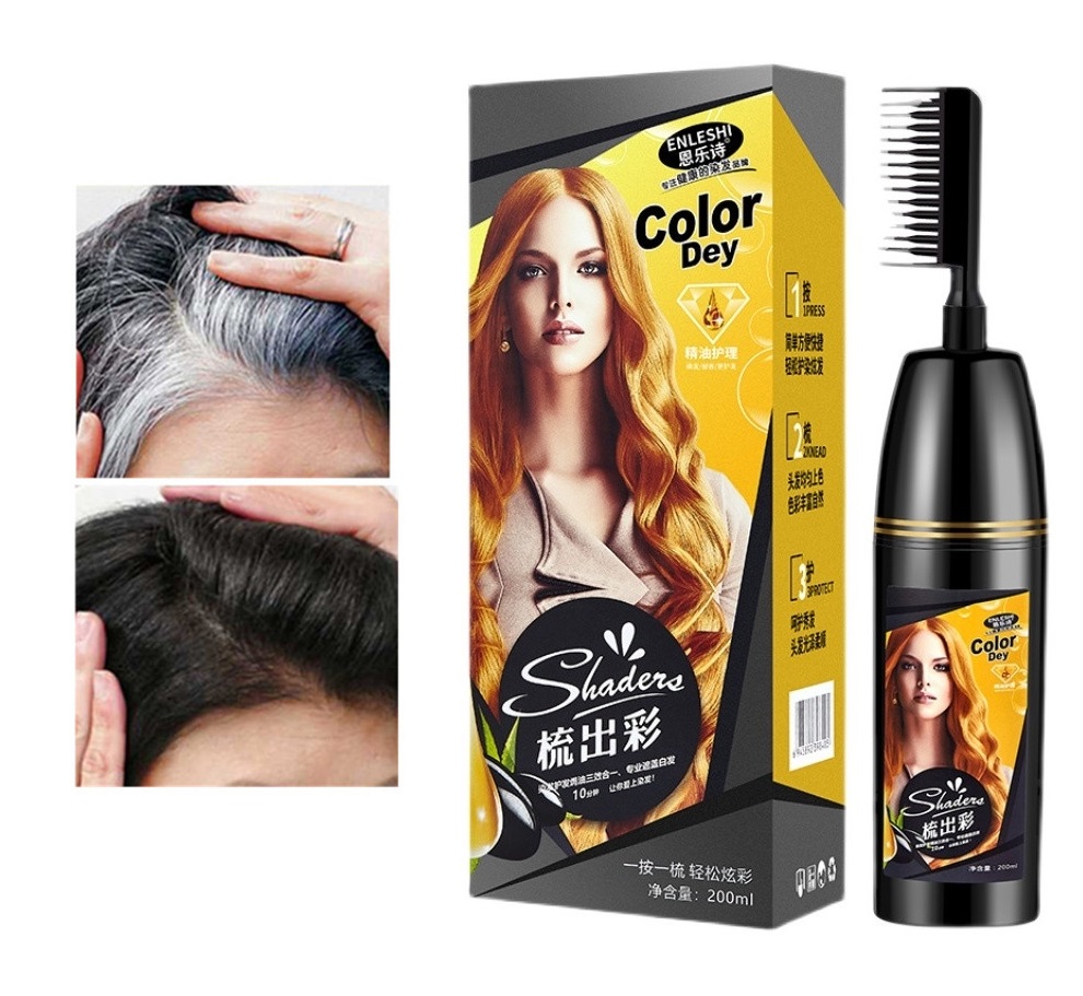 Lược nhuộm tóc đen Cây lược nhuộm tóc Lược nhuộm tóc tại nhà Lược chải đen tóc nhật bản - Lược Nhuộm Tóc Đen Thảo Dược Shaders 200ml Nhanh Tiện Lợi Dễ Sử Dụng Giúp Bạn Lên Màu Đều Và Đẹp Chỉ Với 3 Phút.