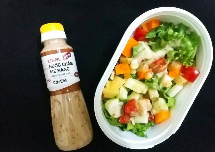 nước sốt mè rang kewpie cực ngon dùng chấm rong và rau sống chai 180ml