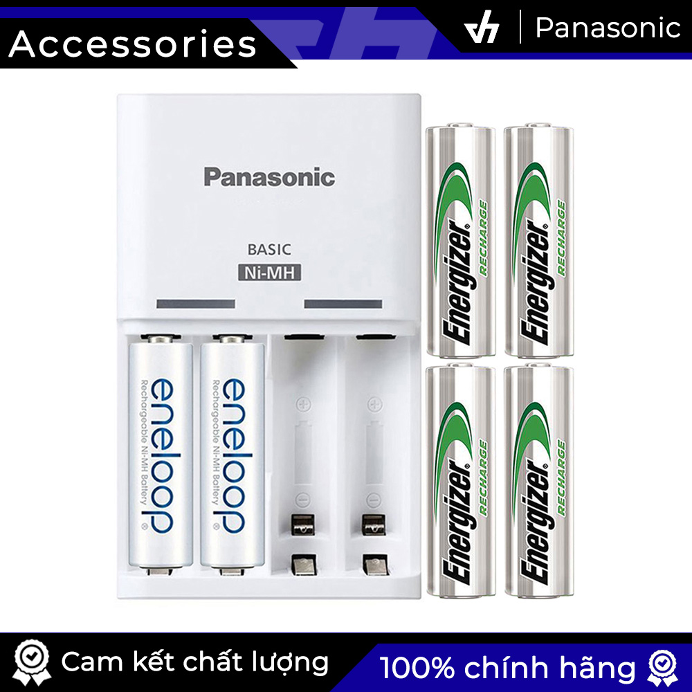 Sạc pin Panasonic Eneloop KJ51 - Bộ sạc tự ngắt kèm 2+4 pin AA 2000mAh