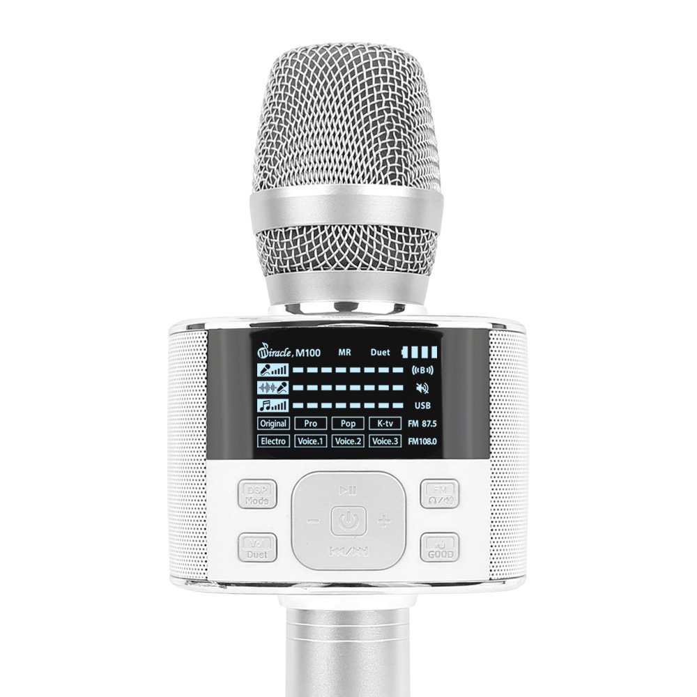 [HCM][CÓ BẢO HÀNH] Micro Karaoke Bluetooth Miracle M100  Đa Tính Năng Cao Cấp - Hàn Quốc-Hát Karaoke Dễ Dàng Trên Điện Thoại-Màu Trắng