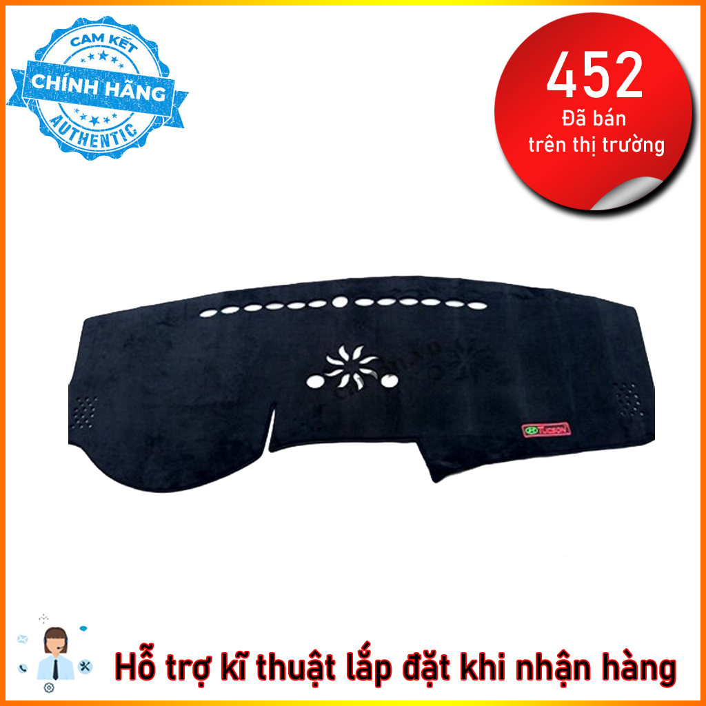 Thảm taplo lông cừu đế cao su chống trượt xe Huyndai Tucson 2019-2020-2021-2022