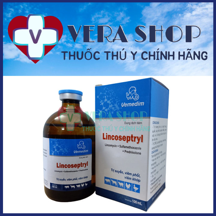 VEMEDIM LINCOSEPTRYL 100ML - Thuốc trị suyễn, viêm phổi, viêm khớp cho trâu, bò, lợn, dê, cừu (Giá Rẻ) - Sỉ Lẻ Thuốc Thú Y