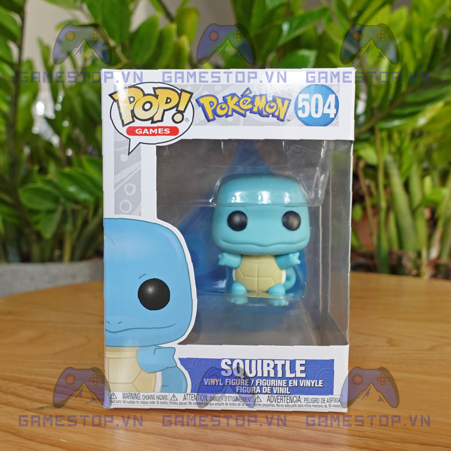 Mô hình Pokemon Squirtle/Zenigame 10CM Funko Pop SQUIRTLE 504 nhựa VINYL CHÍNH HÃNG MỸ POKFKP01